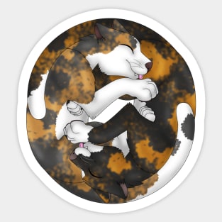 Yin-Yang Cats: Tortoiseshell Sticker